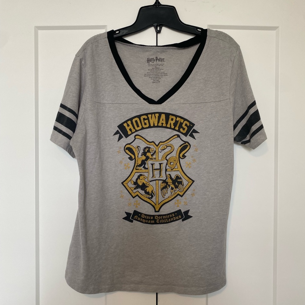 Gray Harry Potter V-Neck T-Shirt